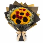 Ramo buchon love con 6 rosas +7 girasoles