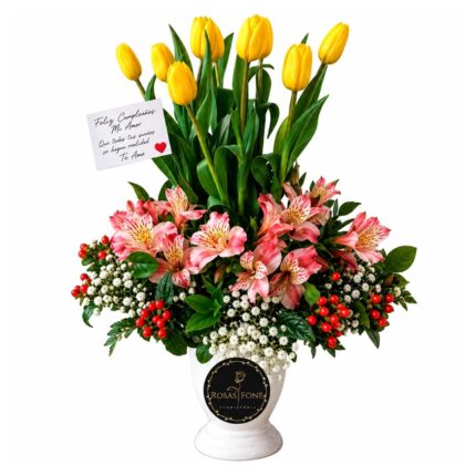 Arreglo Alegriá de 7 Tulipanes
