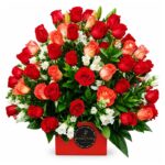 Box 70 rosas con lirios