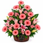 Canasta de 12 Gerberas y Lirios