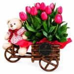 Carreta Floral de 10 Tulipanes